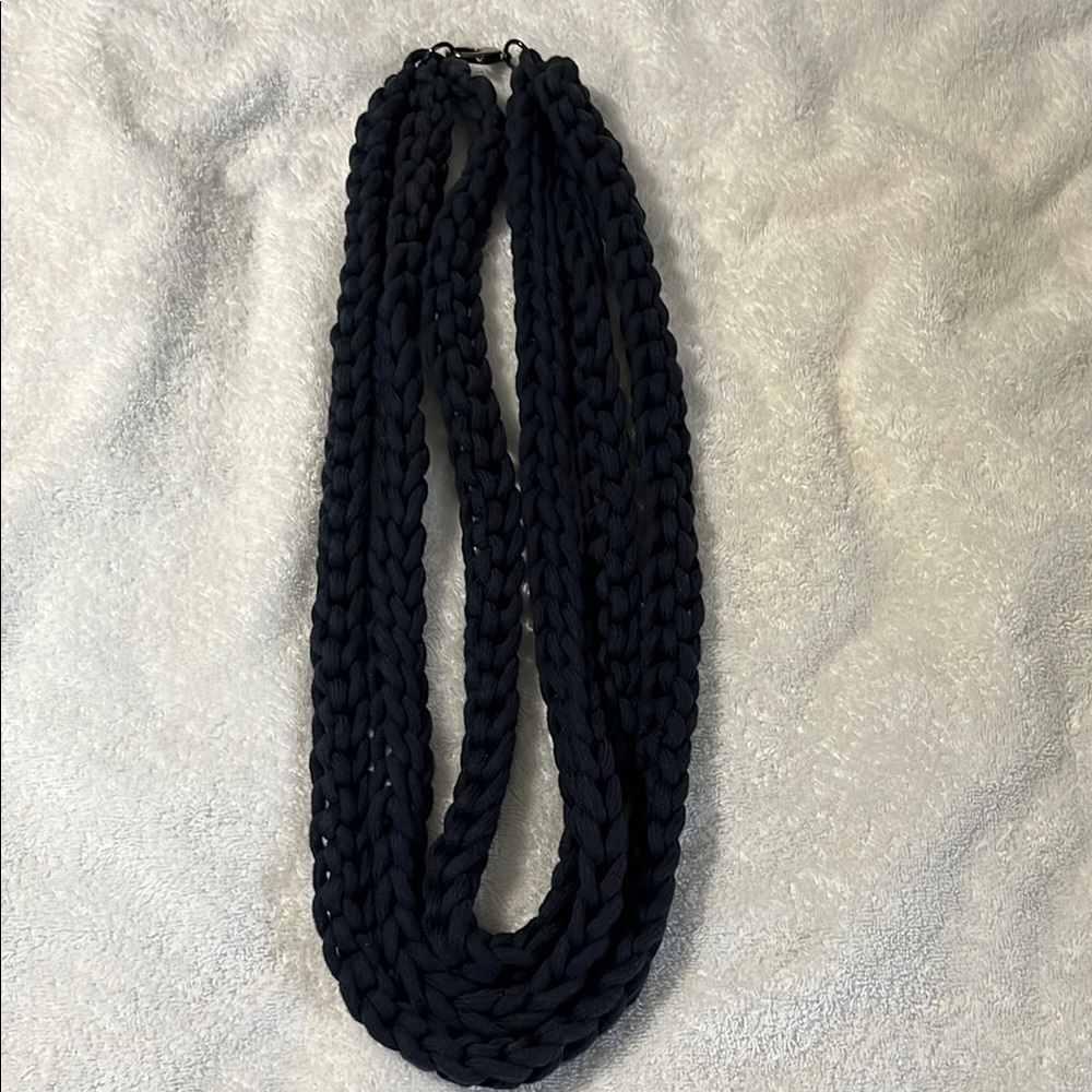 Nantucket Navy Braided Necklace